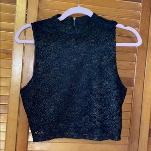Black fancy Crop top